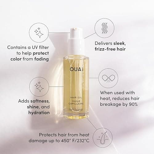 OUAI Hair Oil Travel Size - Hair Heat Protectant Oil for Frizz Control - Adds Shine and Smooths Split Ends - Color Safe Formula - Paraben, Phthalate and Sulfate Free (0.45 oz) thumbnail 2