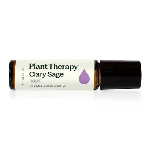 Plant Therapy Clary Sage Pre-Diluted Essential Oil Roll-On 10 mL (1/3 oz) 100% Pure, Natural Calming Aromatherapy for Sleep, Hair, Skin, and Women’s Health - Image 1