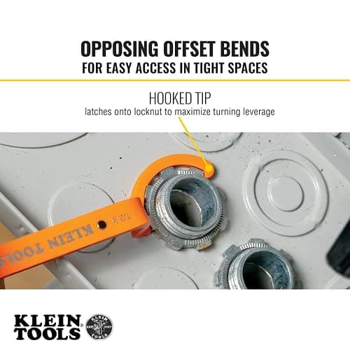 KLEIN TOOLS 50900R Conduit Lockout Wrench Set, Tighten and Loosen Locknuts in Tight Spaces, 1/2, 3/4 and 1-Inch, Offset Bends, 3-Piece thumbnail 4