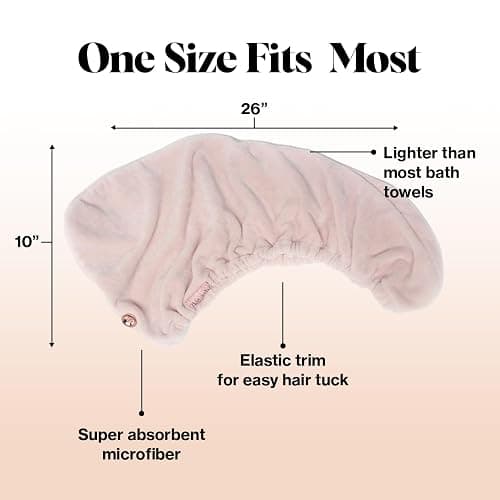 Kitsch Microfiber Hair Towel Wrap for Women - Super Absorbent Hair Drying Towel - Quick Dry, Anti-Frizz - for Long & Short, Wet & Curly Hair - Blush thumbnail 3