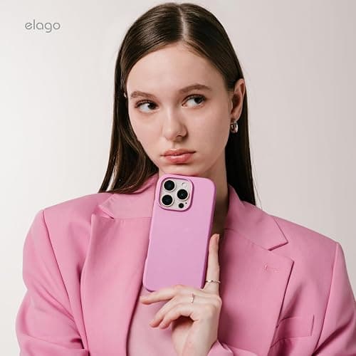 elago Compatible with iPhone 16 Pro Case, Premium Liquid Silicone Case, Full Body Protective Cover, Shockproof, Slim Phone, Anti-Scratch Soft Microfiber Lining, 6.3 inch (Hot Pink) thumbnail 9