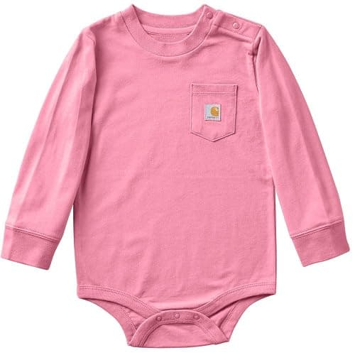 Carhartt Unisex Baby Long-Sleeve Bodysuit | Boys' & Girls' Long-Sleeve Bodysuit | 100% Cotton Jersey | Carhartt Chest Pocket | Tagless Neck Label - Image 1