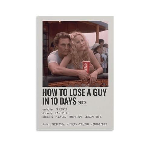 Room Aesthetic Poster Classic Movie How to Lose A Guy in 10 Days Movie Posters Cool Artwork Wall Art Home Decor Gift Ideas Prints Poster Decorative Painting Canvas Wall Art Living Room Posters Bedroo - Image 1