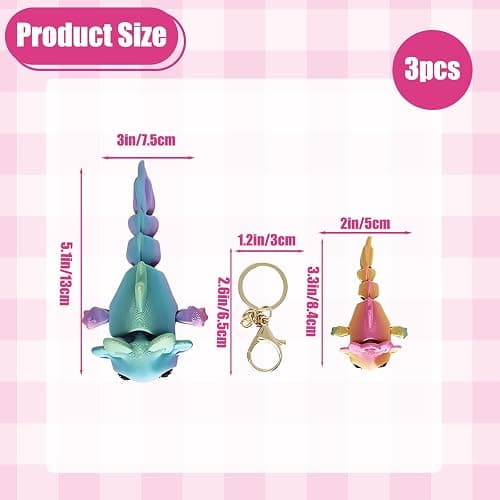 2Pcs 3D Printed Axolotl, 3D Animals, 3D Printed Fox, 3D Animals, 3D Printed Animals The Cotton Candy Fox 3D Printed Fidget Fantasy Creatur 3D Printed Fidget Toys Animals thumbnail 3