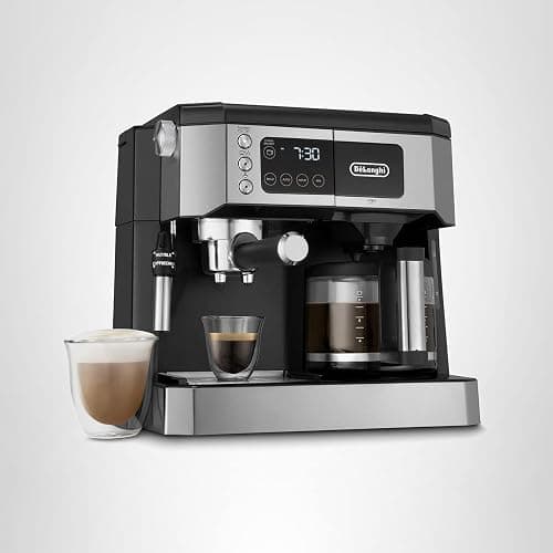 De'Longhi All-in-One Combination Coffee Maker & Espresso Machine + Advanced Adjustable Milk Frother for Cappuccino & Latte + Glass Coffee Pot 10-Cup, COM532M black thumbnail 9