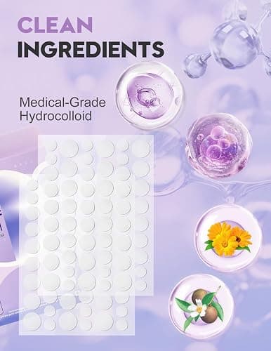 WakeALL Hydrocolloid Patches for Face, 5 Sizes (8/10/12/14/16mm) - Invisible Round Blemish Patches, Fluid-Absorbing Spot Stickers for Precise Fit, Individually Wrapped, Travel-Friendly 108 Count Box thumbnail 6