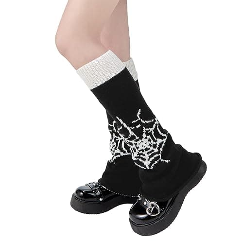 American Trends Leg Warmers Y2k Kawaii Black White Cute Leg Warmers Y2k Goth accessories for Women Girls 80s Party Sports thumbnail 5