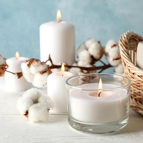 SHOWIN Thick Candle Jars for Making Candles 16 Pcs, 4 OZ Empty Jars with Wood Lids for Candle Making, Sample Container - Dishwasher Safe,Clear thumbnail 5