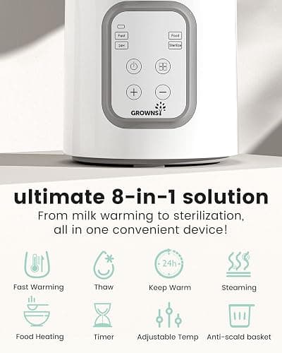 Bottle Warmer, GROWNSY 8-in-1 Fast Baby bottle Warmer with Timer LCD Display Accurate Temperature Control for Breastmilk or Formula thumbnail 3