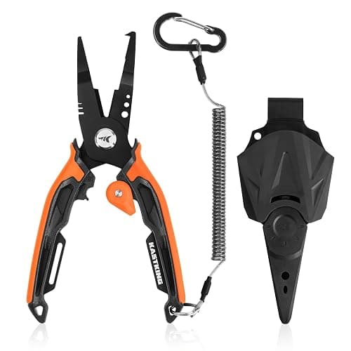 KastKing AeroVice 7.5” Fishing Pliers, 420 Stainless Steel, Uni-Body Construction, Lightweight & Corrosion-Resistant, Multi-Function Jaws, Braid Cutters, Sheath, Lanyard & Carabiner - Image 1