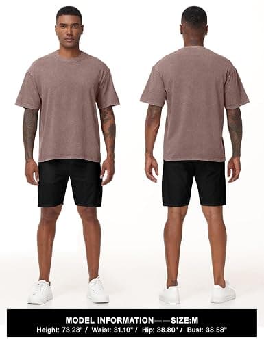 Eiscntd Mens Oversized T-Shirts Heavyweight Cotton Vintage Unisex Baggy Tee thumbnail 4