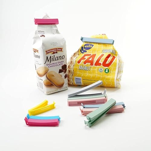 Yarall 32 PCS Plastic Chip Clips for Food Packages, Curved Design Sealing Bag Clips for Food, Kitchen and Home, 2 Sizes(4.3inch x 20, 3.1inch x 12) thumbnail 4