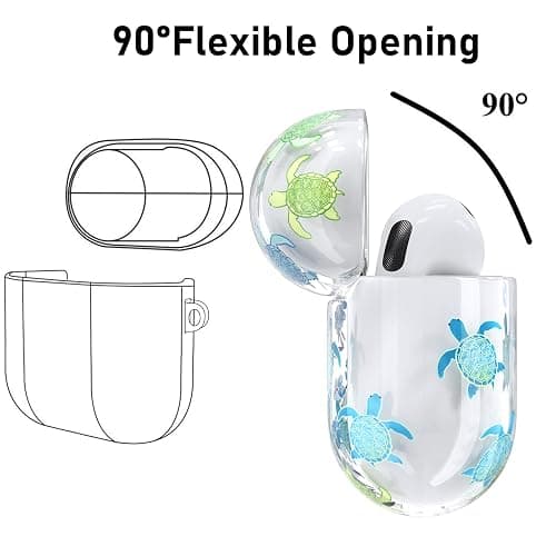 Case Cover Compatible with AirPods 4th Generation 2024, Wireless Charging, Shockproof, Soft TPU Transparent Reduced Yellowing for AirPods 4 Cases with Cleaning Kit & Carabiner thumbnail 4