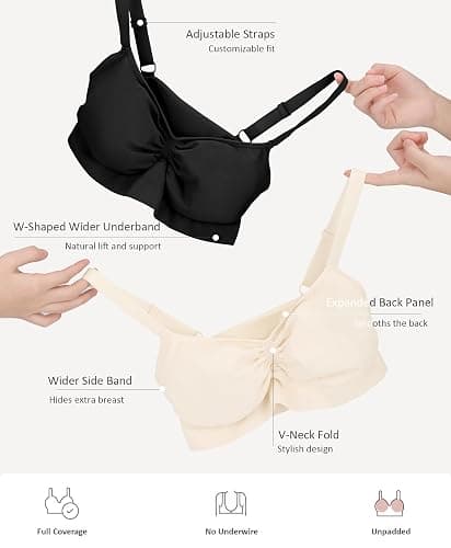 FeelinGirl Bralettes for Women with Support Comfortable Bras No Underwire Seamless Everyday Bras thumbnail 2