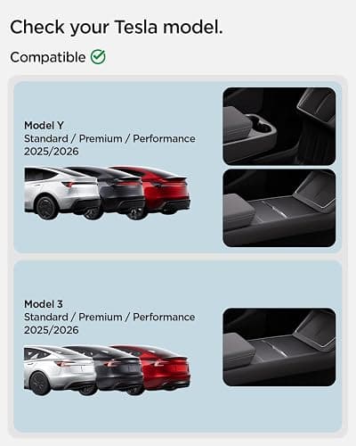 Spigen [Upgraded Under Screen Storage Organizer for Tesla Model Y Juniper (Standard, Premium & Performance 2025/2026) and Model 3 Highland (Standard, Premium & Performance 2024/25/26) - Black thumbnail 2