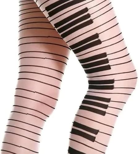 SQYZRZ Y2K Scene Womens Whimsy Twee Piano Tights Funky Patterned Stockings Emo Goth Whimsy Clothes Y2k Aesthetic thumbnail 3