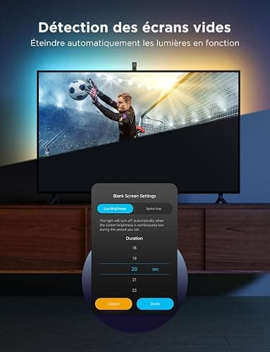 Govee RGBIC TV Backlight 3 Lite avec Correction Fish-Eye Fonction, Synchronisation pour TV 55-65 pouces, Ruban LED WiFi RGBICW 3,6 M avec Caméra, Perle de Lampe 4 Couleurs en 1, Contrôle Vocal et APP - 3,6M thumbnail 7