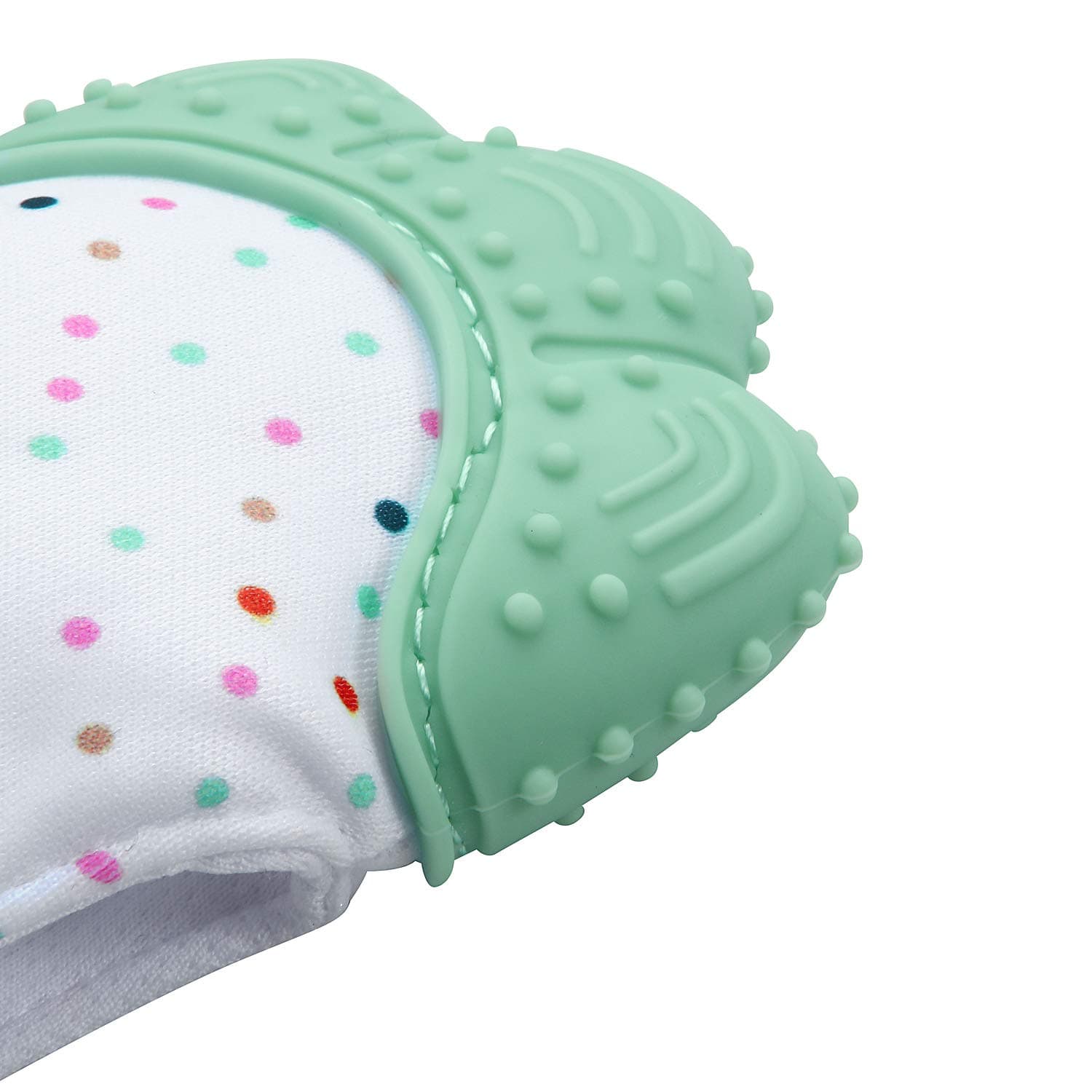 PandaEar 2 Pack Soothing Teething Mitten, Pain Relief, Protection Glove, Stimulating Teether, 0-12 Months (Blue) thumbnail 4