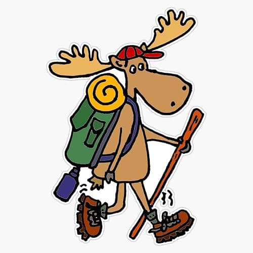 Cool Moose Hiker Decal Sticker Car - Image 1