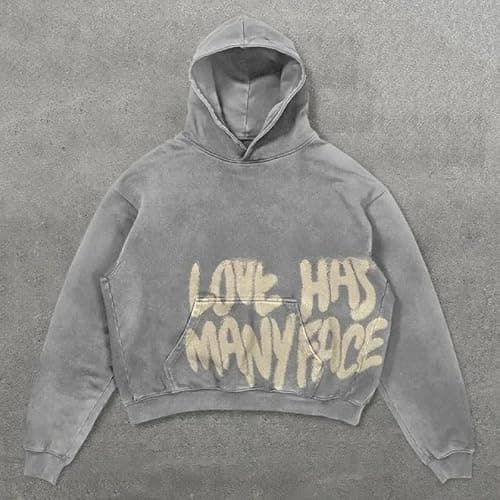 Sudiup Y2K sweatshirt with hip-hop letter print oversized men's and women's hoodies, casual loose solid Gothic top thumbnail 5