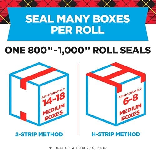 Scotch Heavy Duty Shipping Packing Tape, Clear, Packing Tape for Moving Boxes and Packaging Supplies, 1.88 in. x 22.2 yd., 6 Roll Dispensers, Moving Supplies thumbnail 3