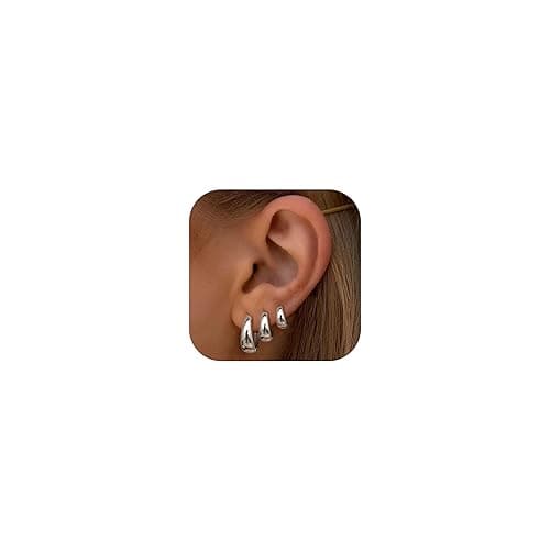 BESTEEL Gold Hoop Earrings Set