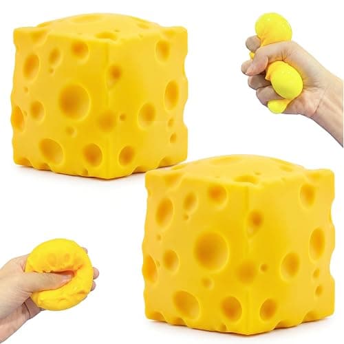2 Inch Cheese Squishy, Snaps Back Quickly & Non-Sticky Anxiety Relief Toy, Improving Focus, Ideal Sensory Melters for Desk Decor & Stocking Stuffers, Perfect for Office, Home, or School (1, Yellow) - Image 1
