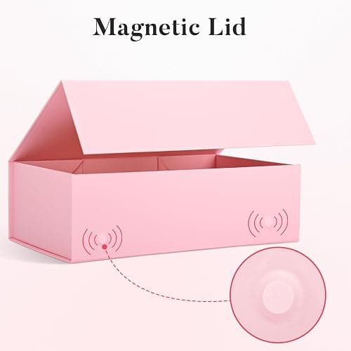 LIFELUM Pink Gift Box 13.85'' x 8.35'' x 4.45'' Gift for Valentines Large Gifts Boxes for Presents Birthday Magnetic Box for Gifts with Luxury Filler,Card, Ribbon,Sticker 1 Pack thumbnail 5
