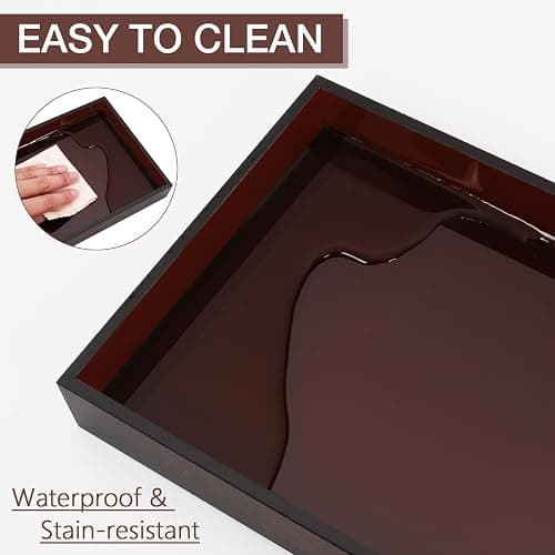 Acrylic Tray 5mm Thicken for Vanity Makeup, Perfume, Jewelry Holder, Napkin, Amber 12x6''Decorative Serving Tray for Bathroom, Toilet Tank, Sink Countertop, Living Room,Dresser, Coffee Table thumbnail 4
