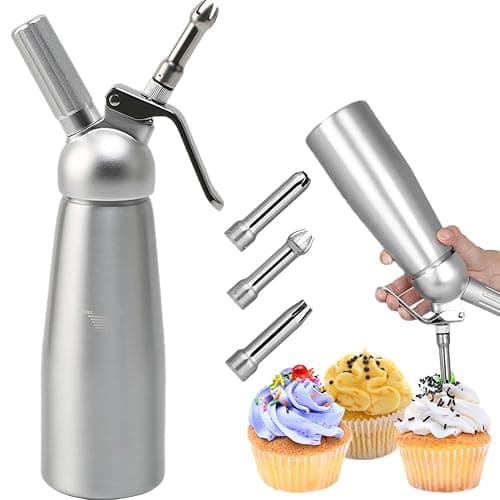 Professional Whipped Cream Dispenser 500ml/1 Pint Homemade Cream Maker with 3 Decorating Nozzles for Cake Cheese Dessert Shop - Image 1