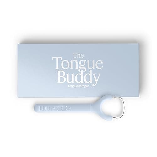 TheTongueBuddy™ Effective Tongue Scraper for Adults - Ergonomic Tongue Cleaner Promotes Fresher Breath, Travel-Friendly Beauty and Personal Care Essential (Columbia Blue) - Columbia Blue