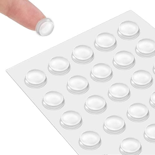 QUEENTI Silicone 160 Pcs Cabinet Door Bumpers Round, Self Adhesive Bumpers | 1/2" Diameter Clear Cupboard Door Drawer Bumpers, Noise Dampening, Ideal for Kitchen Cabinets Cutting Boards Picture Frames - Image 1