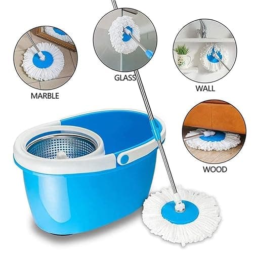 5 PCS Microfiber Replacement Mop Head Spin Mop Head Replacement 5-Pack, Microfiber Refill Heads Universal for 360 Spin Magic Mopping, Round Shape Standard Size White thumbnail 6