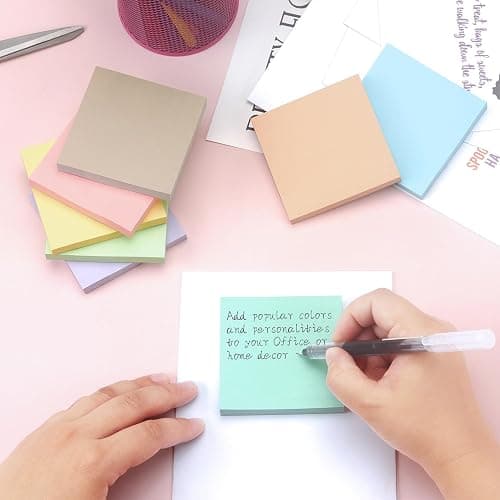 Sticky Notes 3x3inch, 8 Pads Self-Stick Notes, 8 Pastel Multi Colors with Gray Note Pads, Suitable for School, Home, Office, 80 Sheets/Pad thumbnail 7