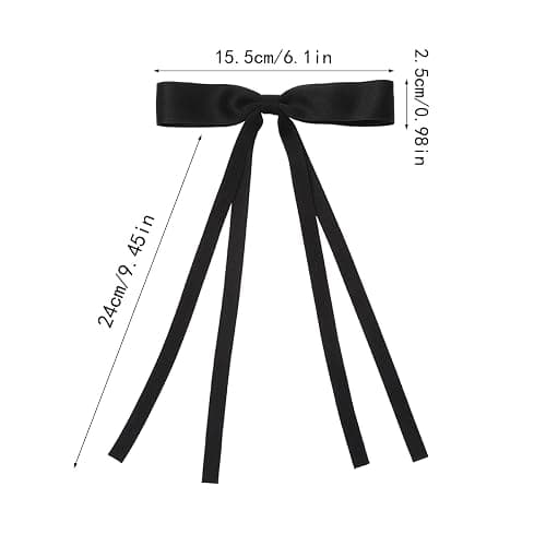 Slevaty Hair Bows Set: 12 PCS Ribbon Bowknot Clips and Barrettes with Long Tails for Women and Girls (12 Color Mixing) thumbnail 2