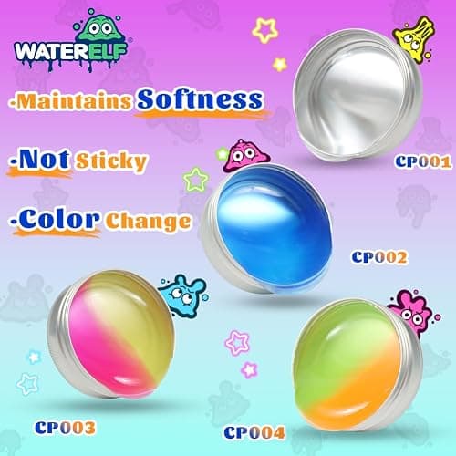 WATERELF Putty for Kids, Fidget Stress Relief Play Putty for Boys Girls Adults, Non-Sticky Therapy Toys - 3.11 Inch 3.2 Oz - CP001-Crystal thumbnail 7
