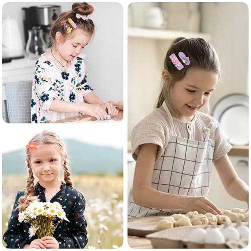 56 pcs Girl Hair Clips Cute Clips for Toddler Girls Hair Accessories Rabbit/Flower/Bow Colorful Patterns thumbnail 6