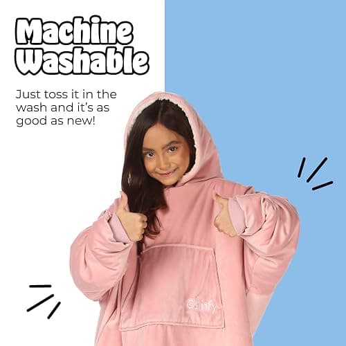 THE COMFY Original Jr | Shark Tank | Patented | Kids Oversized Sherpa Wearable Blanket Hoodie | Gift for Boys & Girls thumbnail 7