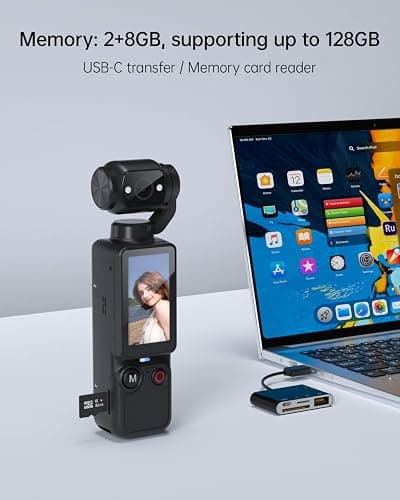 CGXUED Vlogging Camera with 180° Rotating Lens, Pocket Body Camera with Audio & Video Recording, 7-Hour Battery, Handheld POV Cameras with 32GB Card, Easy One-Button Recording for Travel(Black) thumbnail 8