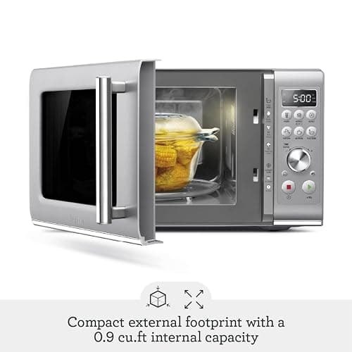 Breville BMO650SIL Compact Wave Soft Close Countertop Microwave Oven, Silver thumbnail 6