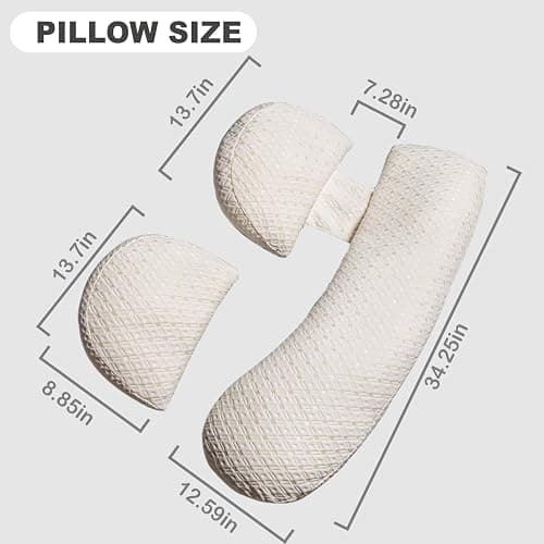 YZCCtixi Pregnancy Pillow - Full Body Maternity Support for Back & Hips, Soft Sleeping Pillow with Removable Cover, Comfort for Side Sleepers and Pregnancy thumbnail 2
