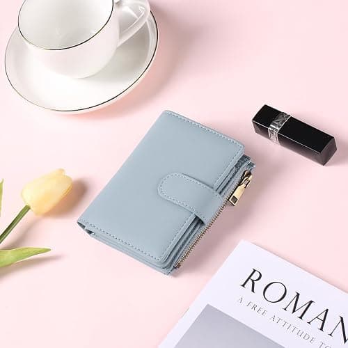 GAEKEAO Womens Wallet Small Leather RFID Blocking Bifold Zipper Pocket Wallet Card Case Purse with ID Window thumbnail 2