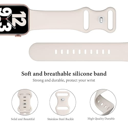 6 Pack Silicone Bands Compatible with Apple Watch Band 38mm 40mm 41mm 42mm 44mm 45mm 46mm 49mm Women Men, Soft Sport Strap Replacement Wristband for iWatch Series 11 10 9 8 SE 7 6 5 4 3 2 1 Ultra thumbnail 2