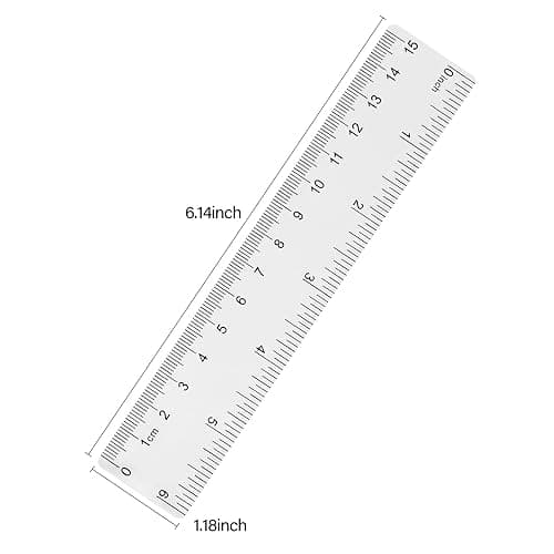 Unjoo Clear Plastic Ruler 6 Inch Straight Rulers, for School, Office, 2pcs | Shatterproof Rulers, with Inches and Centimeters, Easy-to-Read Markings, Plastic Drafting Measuring Ruler thumbnail 3