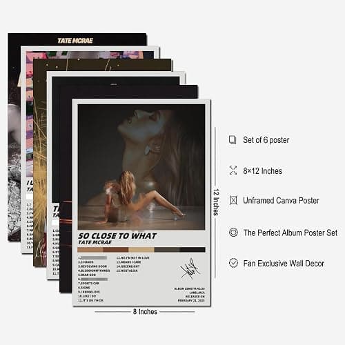 clould fitness A Set Of 6 Tate Poster Mcrae （Unframed） Music Album Cover Signed Limited Edition Poster Canvas Posters 08x12inch(20x30cm) Style-1 thumbnail 7