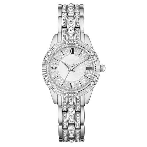 Women's Luxury Watches Diamonds Shell Roman Numerals Dial Hands Quartz Watch Rhinestones Metal Strap Women's Watches - Image 1