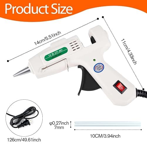 SHJADE Mini Hot Glue Gun Kit with 30 Glue Sticks - Fast Preheating Hot Melt Gun, High Temp for School Crafts DIY Arts and Quick Home Repairs(White) thumbnail 3