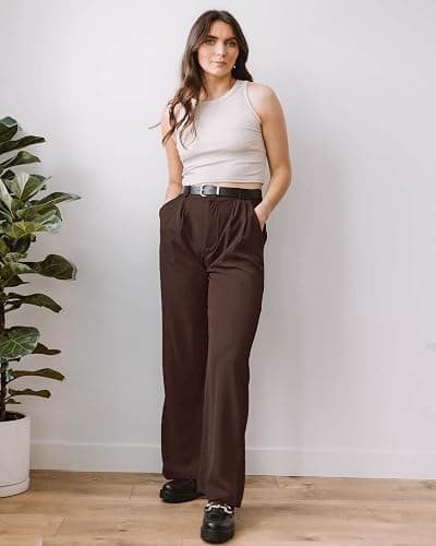 GRAPENT Wide Leg Pants for Women Work Business Casual High Waisted Dressy Pants Flowy Trousers Office thumbnail 6