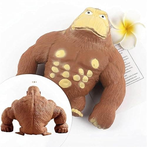 Squeeze Toy, Squishy Monkey Toy,Stretchy Glue-Sand Filled Rubber Gorilla,Elastic Stretchable, Autism,Decompression Toy for Adults and Children Animal for,Gift for Christmas, (Medium Edition) thumbnail 4