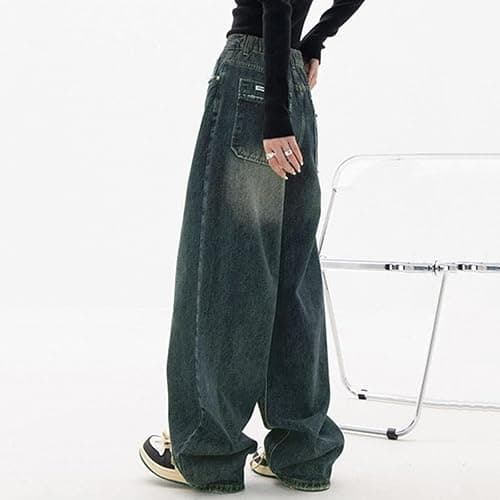 Baggy Jeans Damen Boyfriend Y2k Jeanshose Hip Hop Straight Vintage Low Waist Denim Hose Breites Bein Locker Streetwear Schlupfjeans Freizeithose thumbnail 2